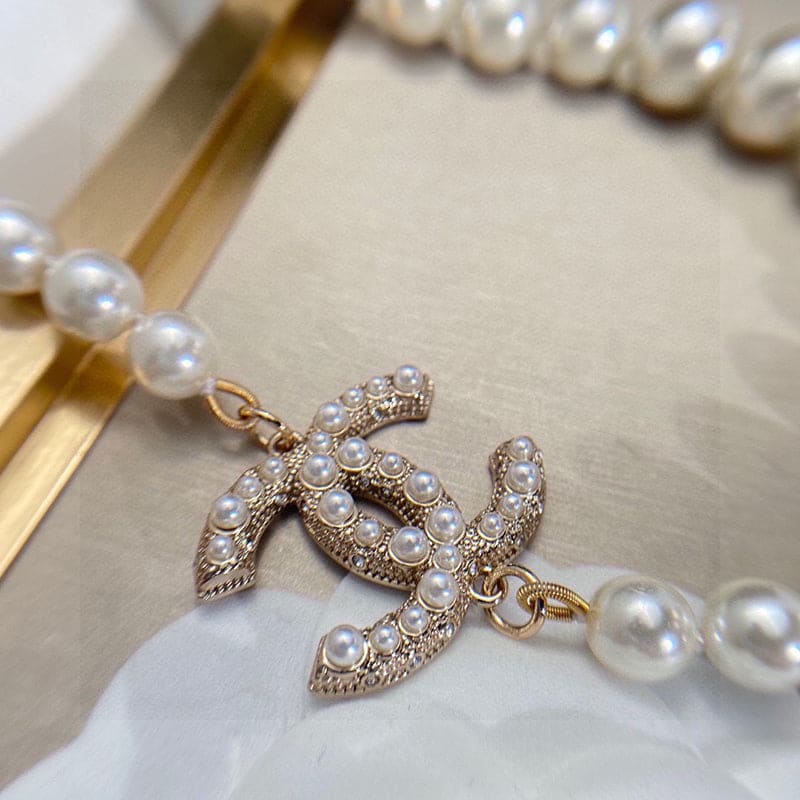 18K  Chanel 100TH ANNIVERSARY Pearl Chain Necklace