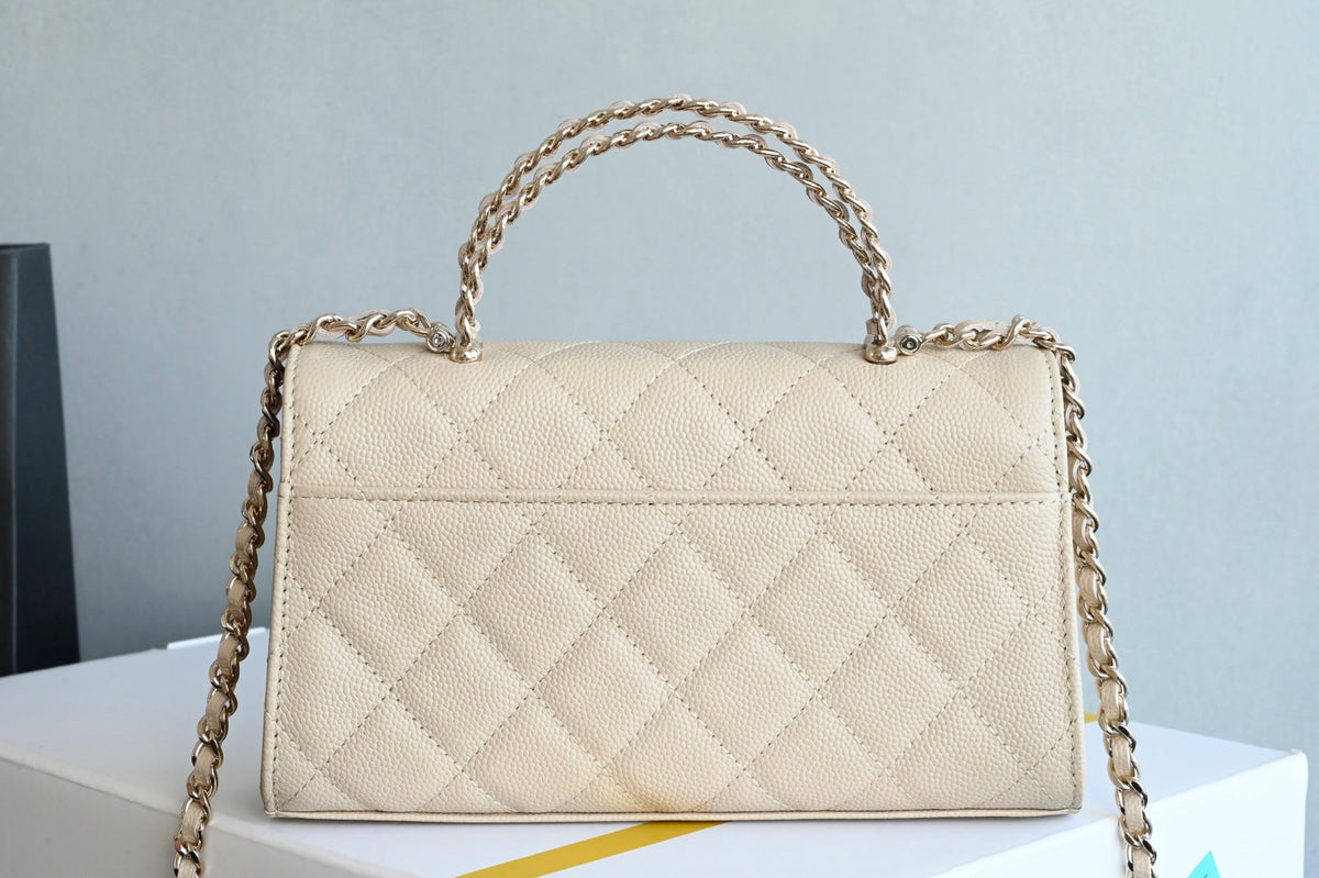CHANEL 25S KELLY 18 CM IN BEIGE LAMBSKIN