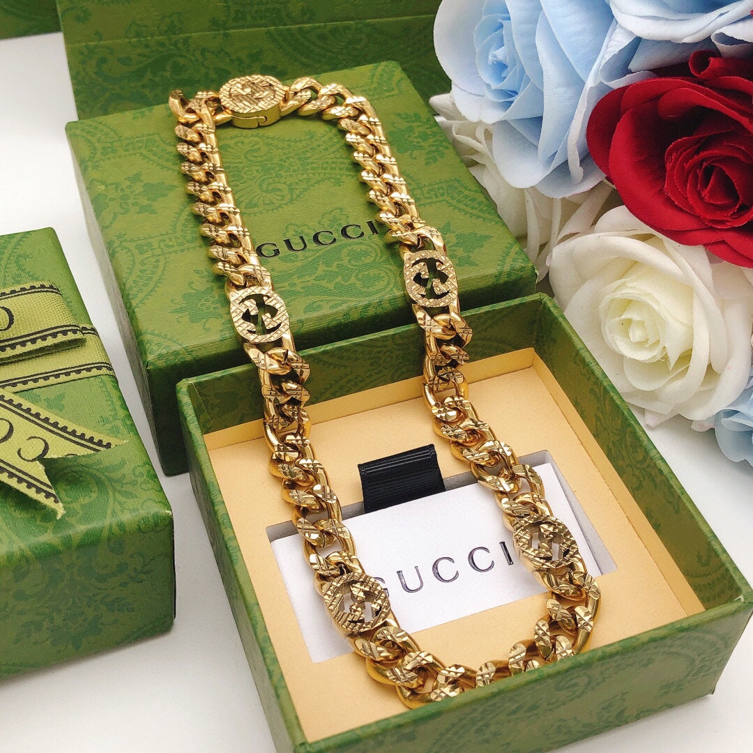 18K Double Gucci Chain Necklace