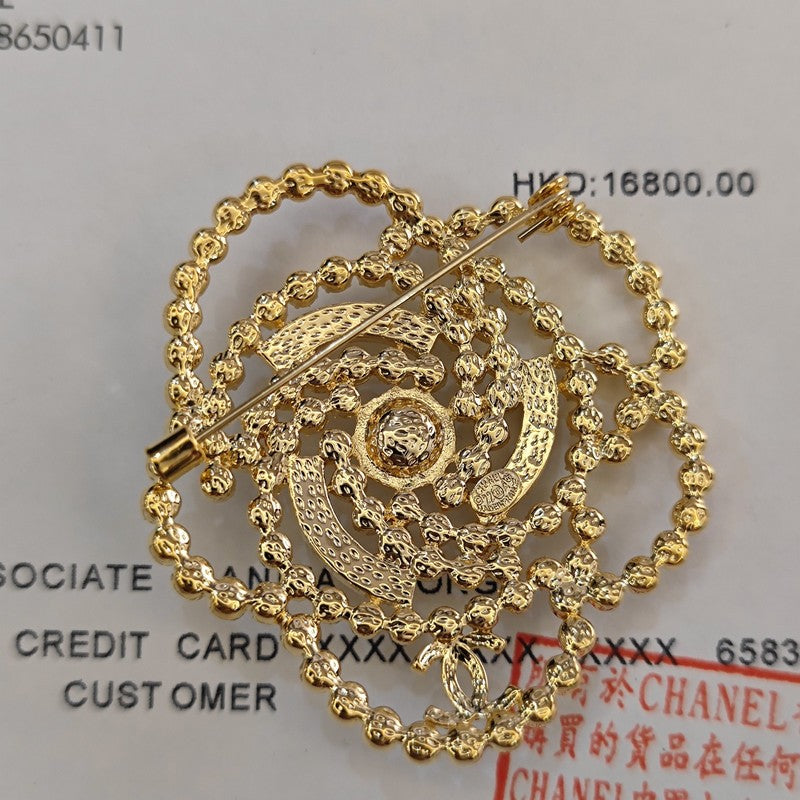 18K  Chanel Camellia Pearl Brooch